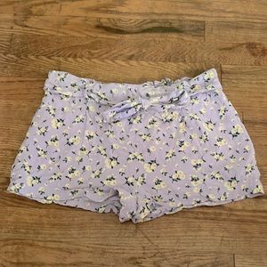 Purple/lavender, flowered, shorts!